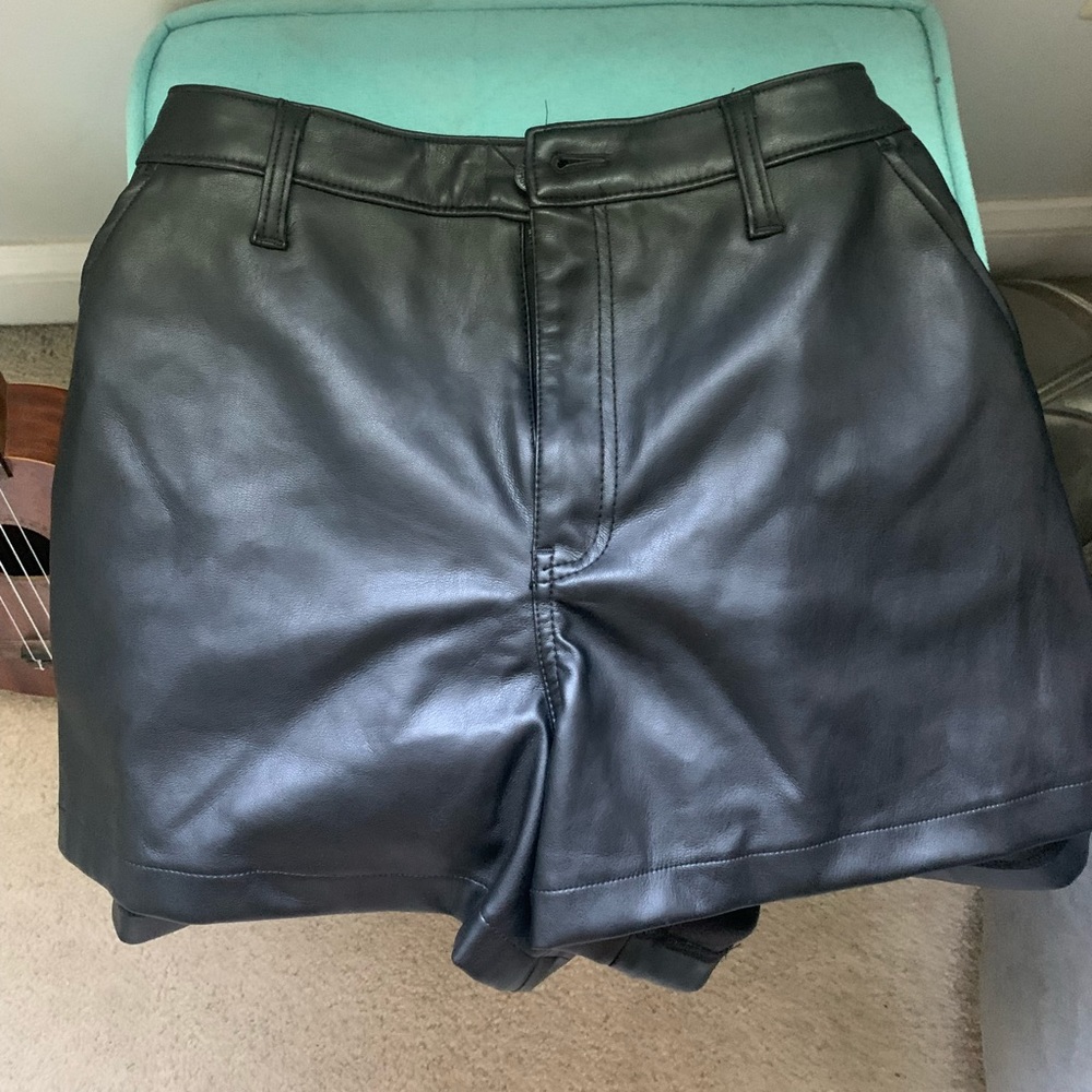 Hollister High Waisted Leather Shorts